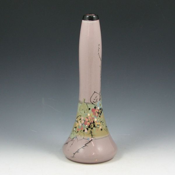 Appraisal: Weller Glossy Hudson bud vase with slip-decorated floral design Marked