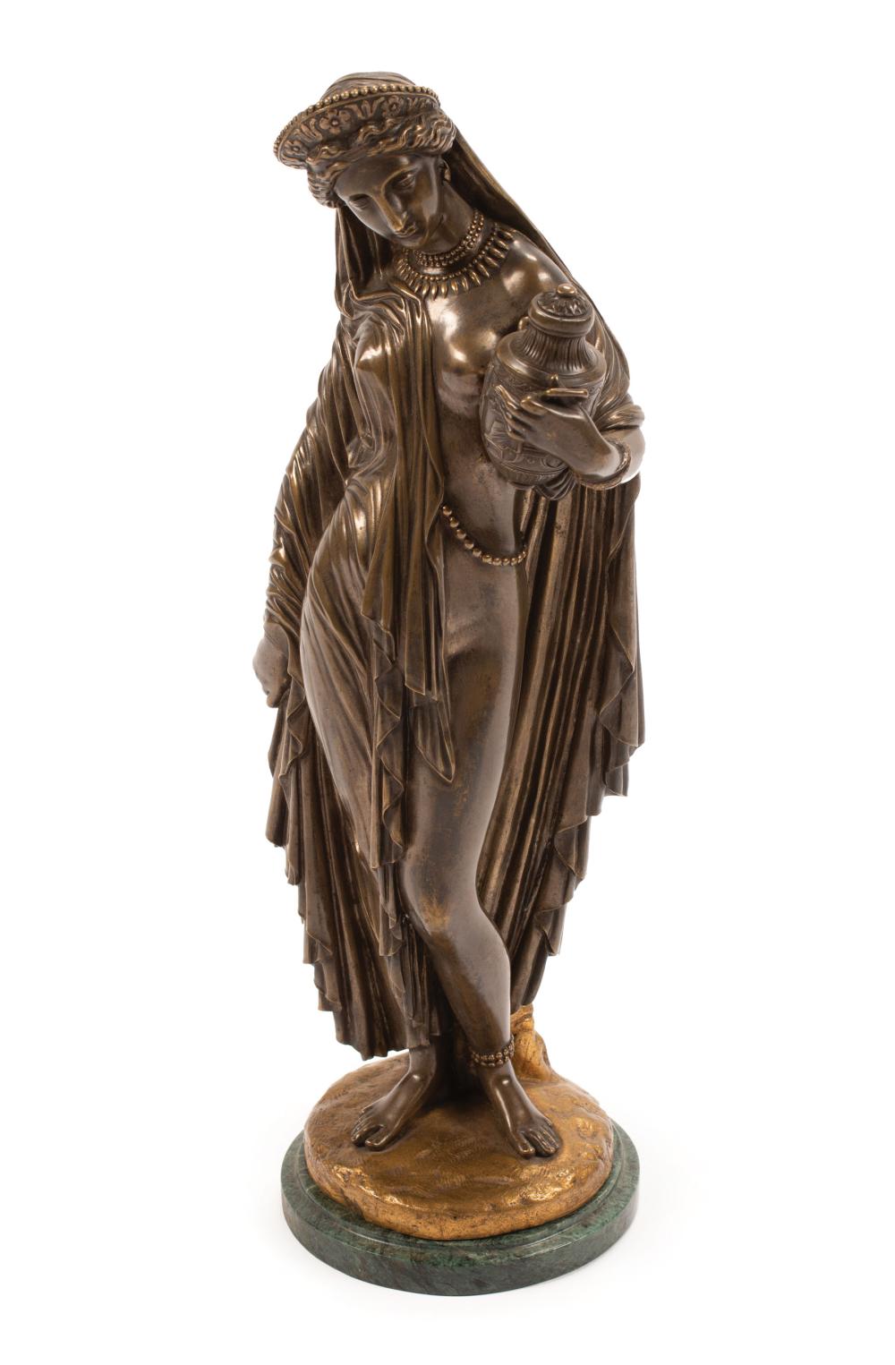 Appraisal: Patinated Bronze Figure of Pandora after Jean-Jacques Pradier signature and