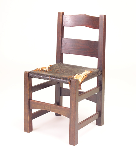 Appraisal: GUSTAV STICKLEY Early and rare chestnut side chair with two