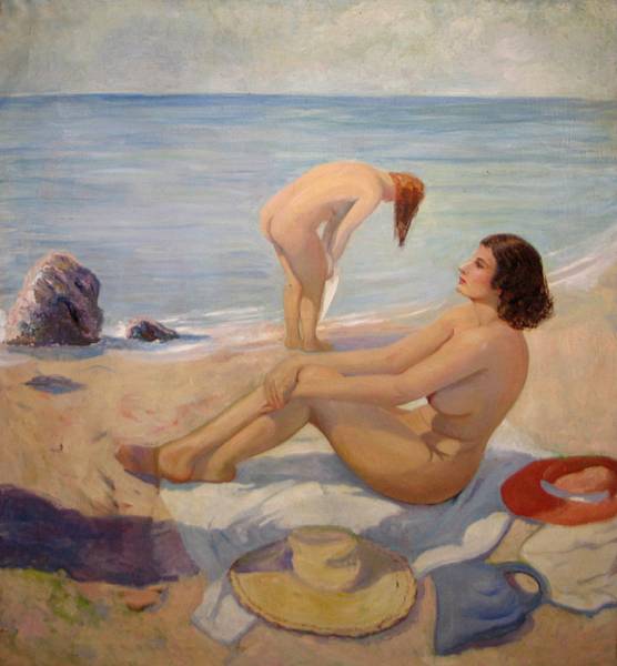 Appraisal: Alice Conklin Bevin American b Nude Bathers on the Beach