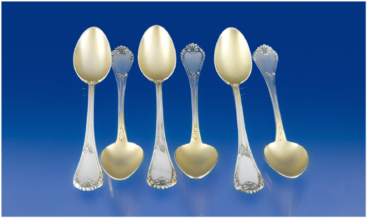 Appraisal: Art Nouveau Silver Spoons Set Of Six French Silver Spoons