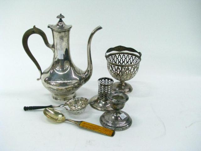 Appraisal: Group of assorted sterling silver including small teapot '' h