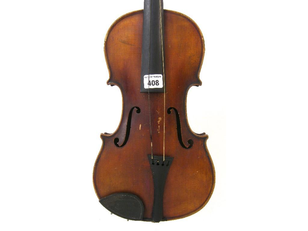 Appraisal: Early th century German Stradivari copy violin cm