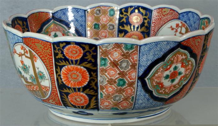 Appraisal: Imari punch bowl measuring dia mid th c marks to