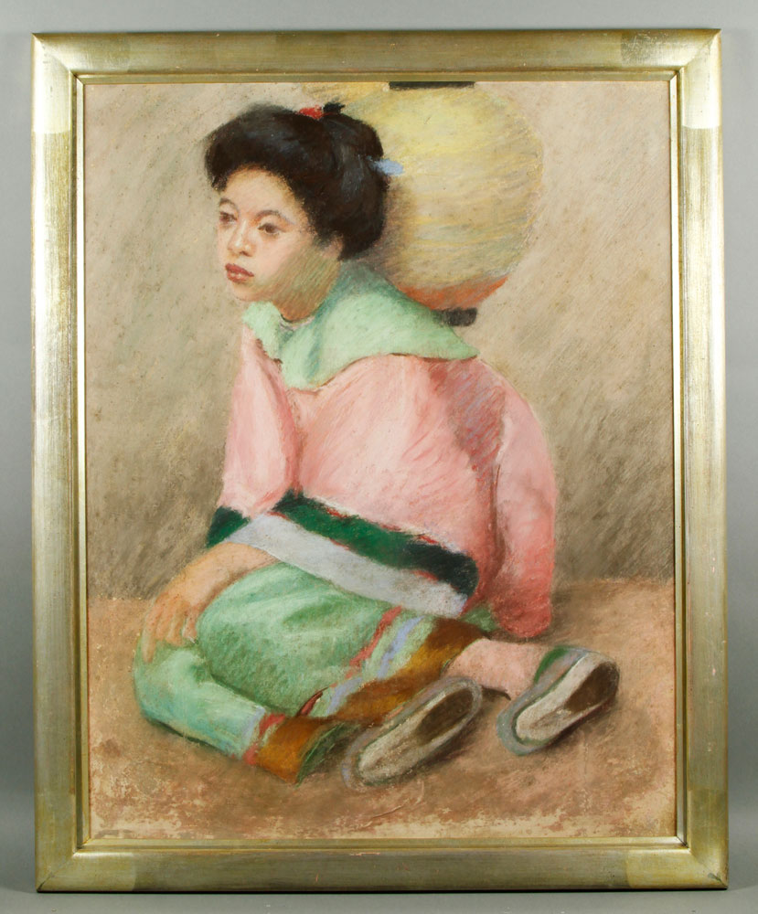 Appraisal: - Perry Portrait of a Japanese Girl Pastel Attributed to