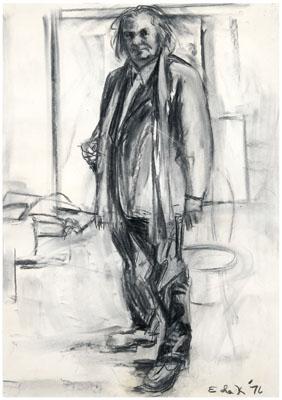 Appraisal: Elaine de Kooning drawing American - full length portrait of