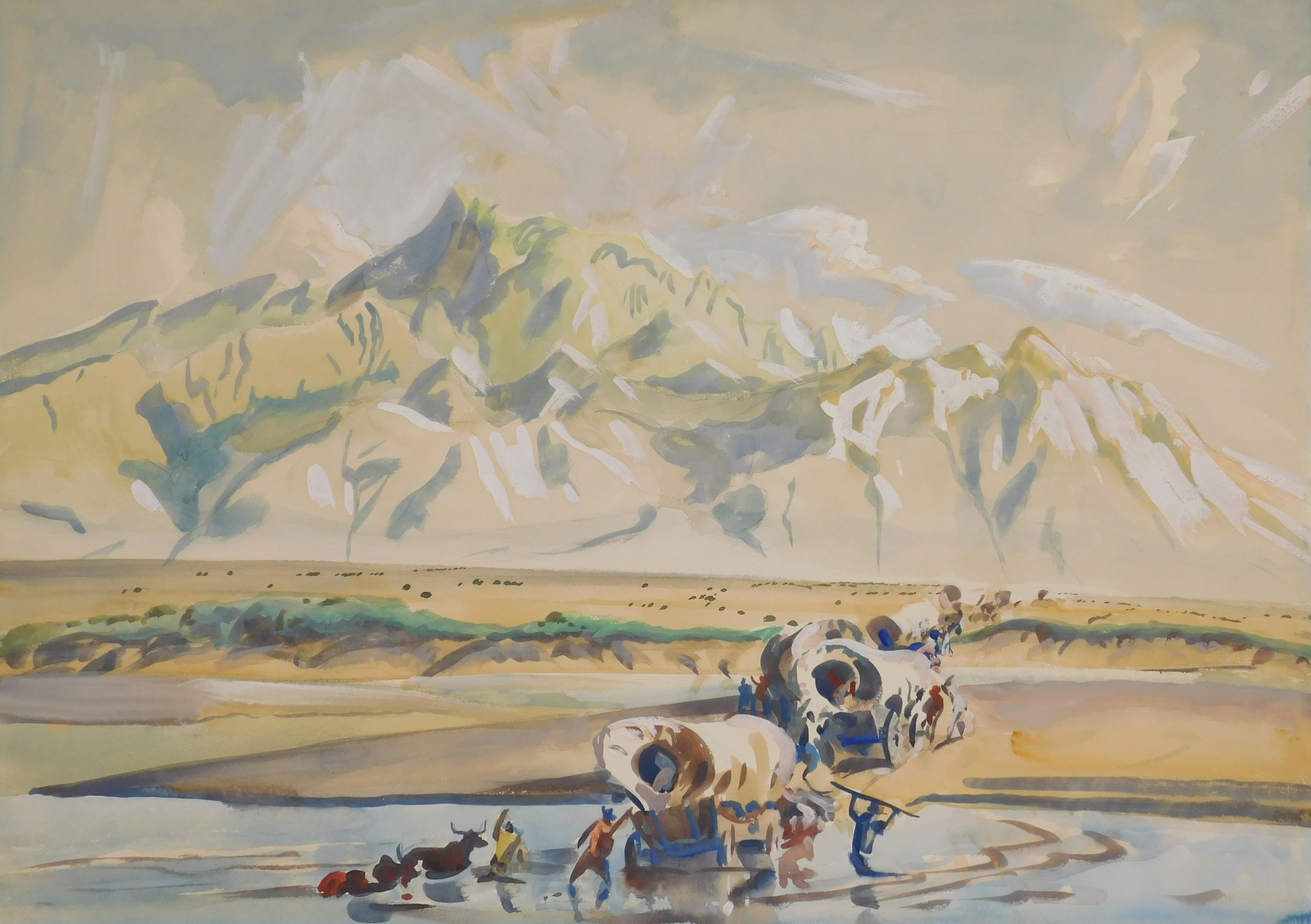 Appraisal: Frank Wilcox American - ''The Trek on The Oregon Trail''-