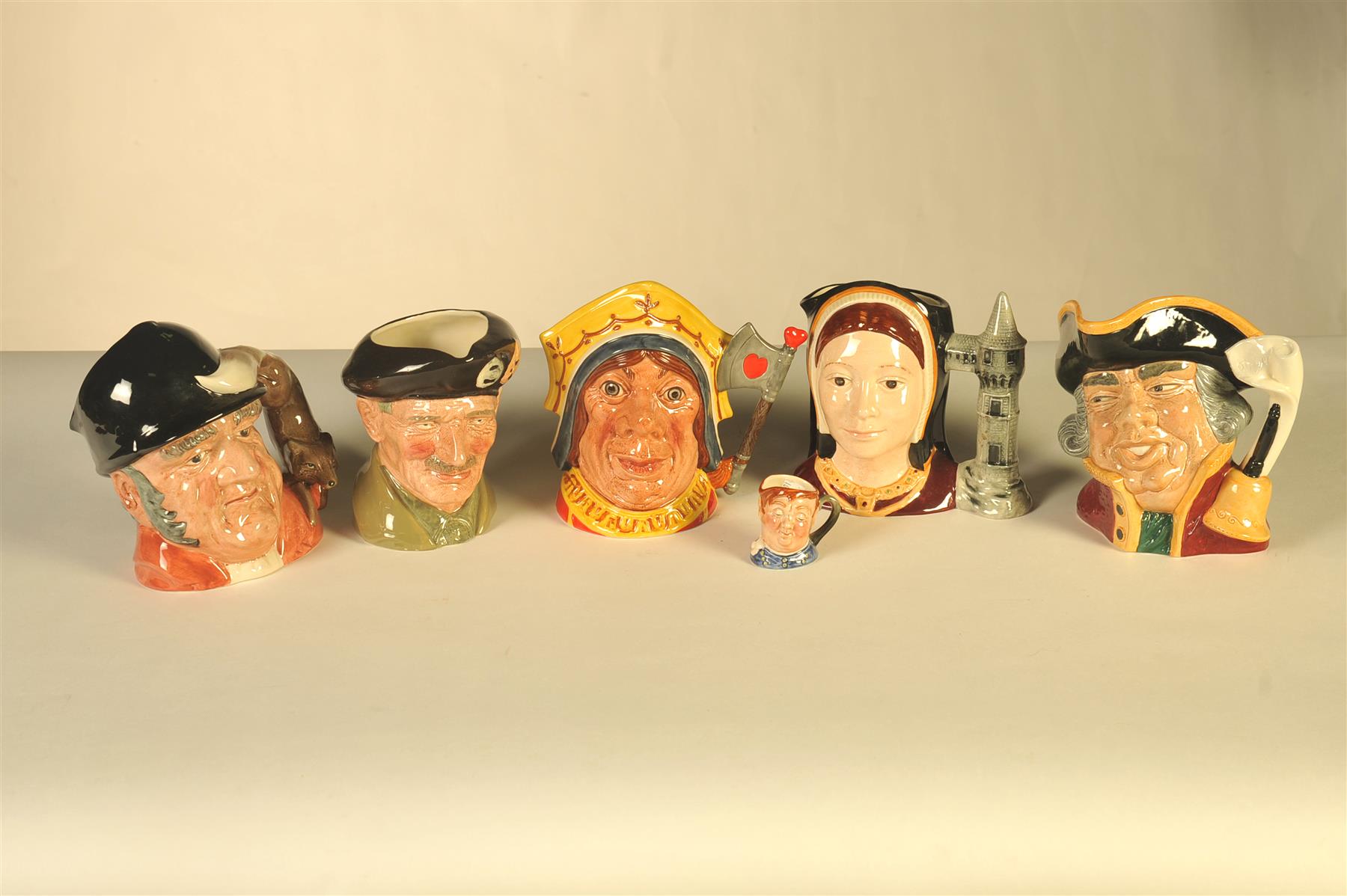 Appraisal: SIX ROYAL DOULTON CHARACTER JUGS England th quarter- th century