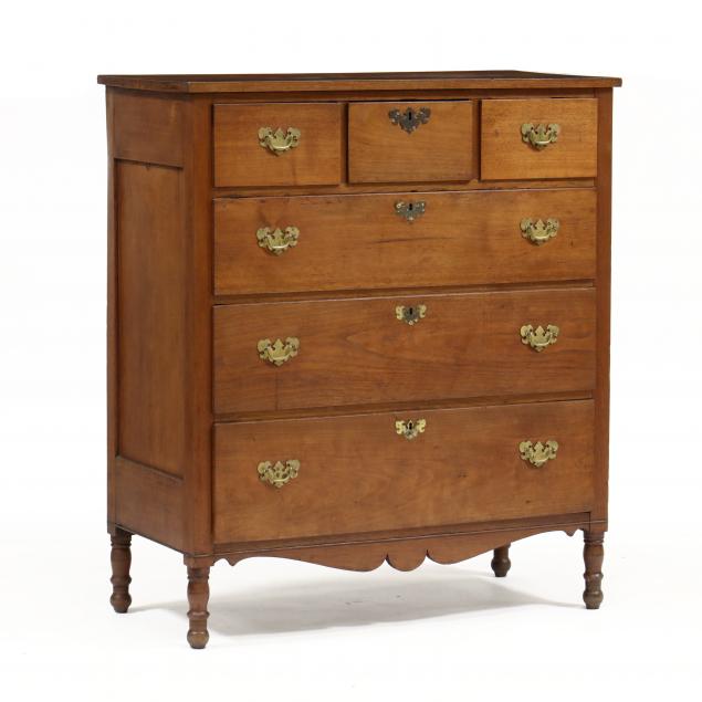 Appraisal: SOUTHERN LATE FEDERAL WALNUT CHEST OF DRAWERS Attributed to Virginia