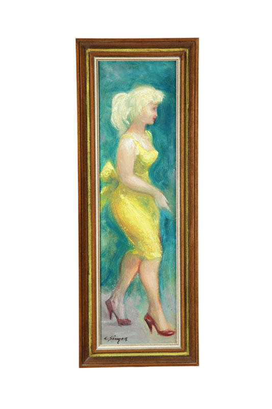 Appraisal: BLONDE IN YELLOW BY CLYDE SINGER OHIO - Oil on