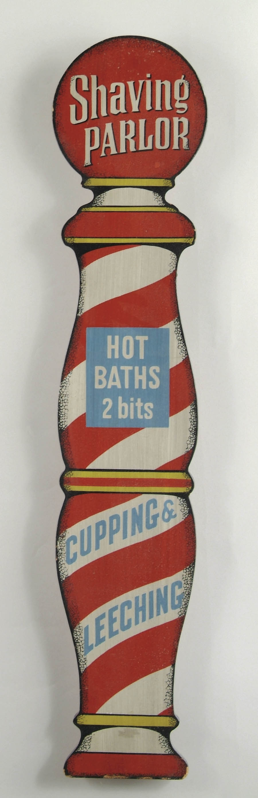 Appraisal: MODERN FLAT BARBER POLE SIGN Circa s this masonite ribboned