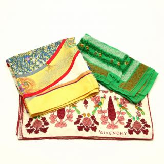 Appraisal: Three French Silk Scarves to include Hermes Paris scarf Feux