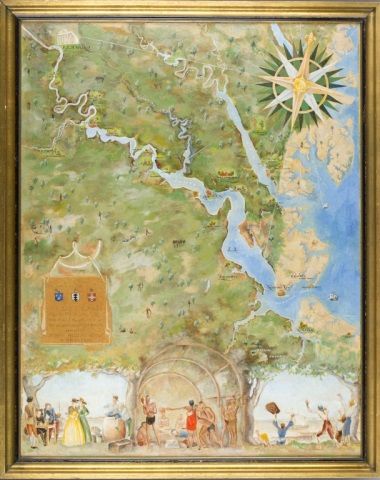 Appraisal: Map painting of Brandon by Berkeley Williams A map of