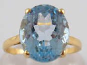 Appraisal: A French hallmarked carat gold blue topaz ring topaz approx