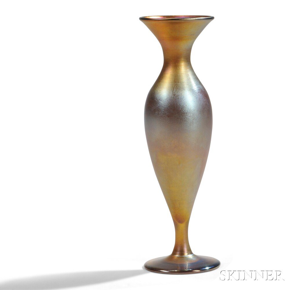 Appraisal: Louis C Tiffany Gold Favrile Vase Art glass New York