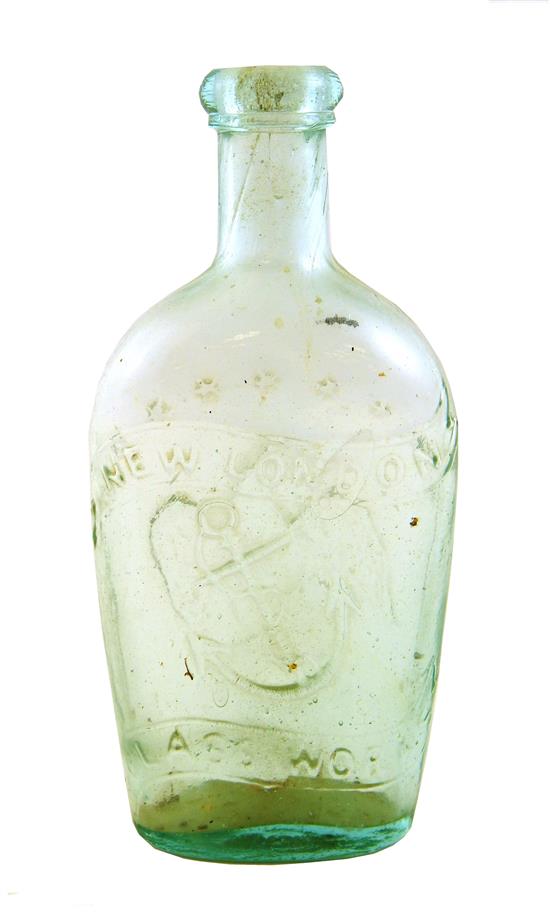 Appraisal: GLASS GII- New London Glass Works bottle embossed anchor recto