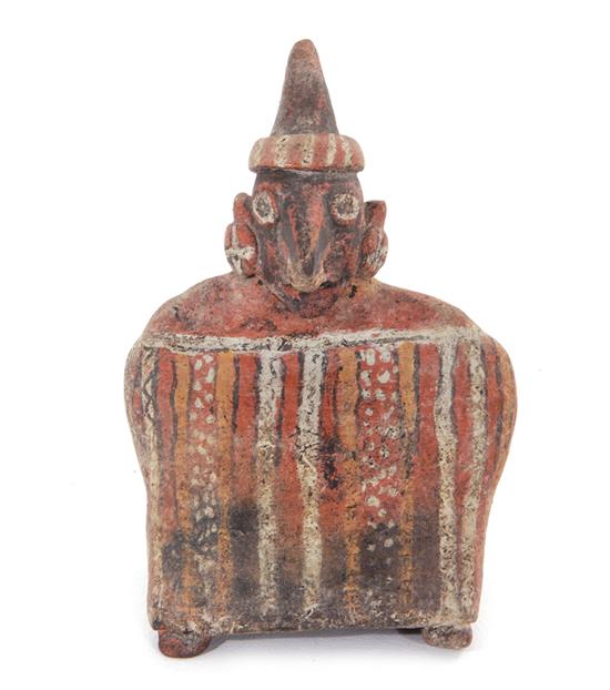 Appraisal: Pre-Columbian Nayarit seated guardian figure Jalisco and Colima circa -