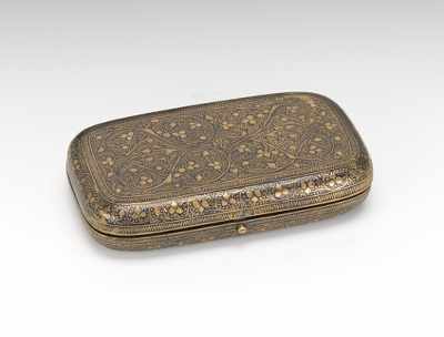 Appraisal: A Niello Case th Century Hinged lid with pin clasp