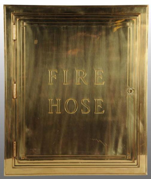 Appraisal: Fire Hose Door Brass Framework Description Beautifully polished and great