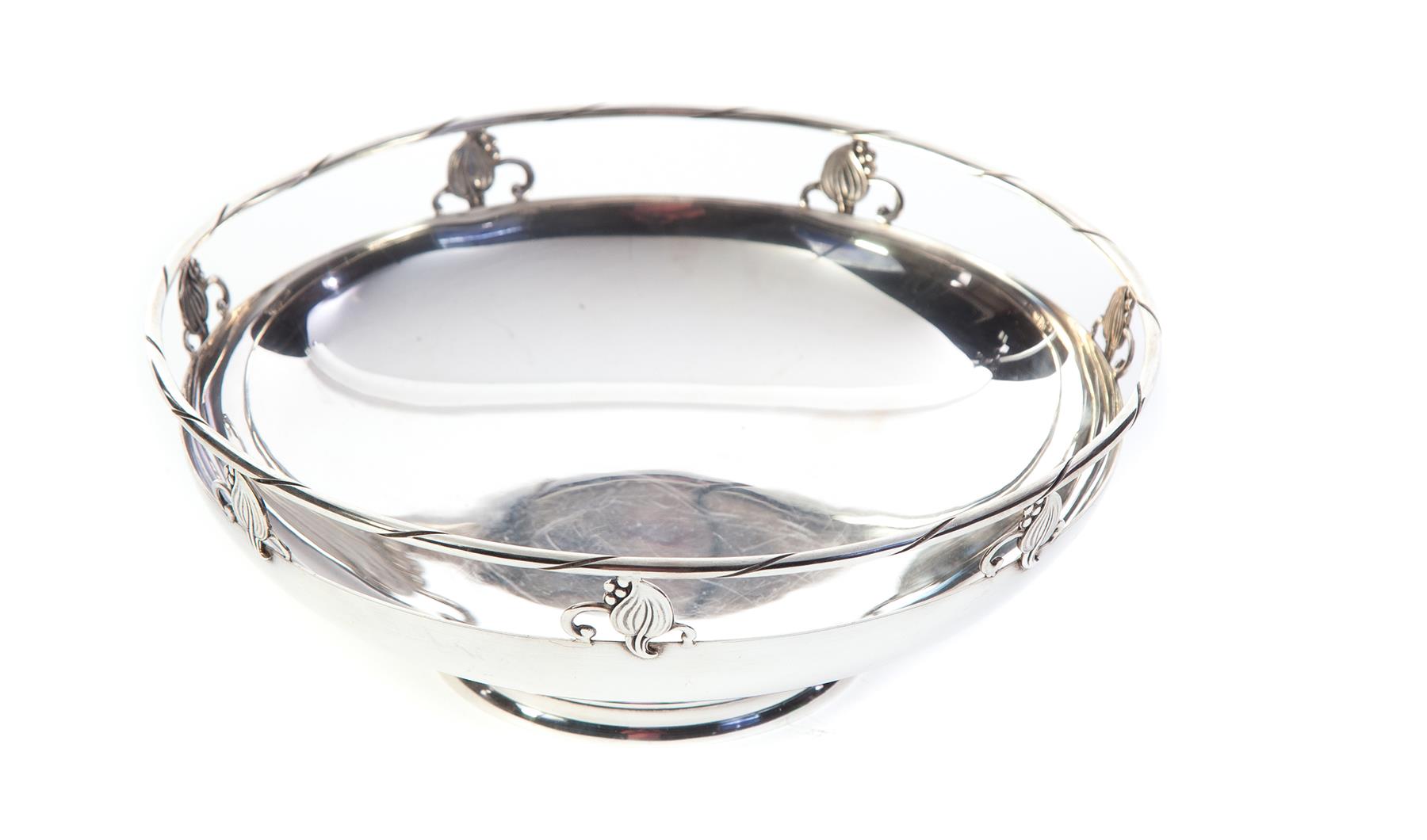 Appraisal: AMERICAN STERLING BOWL Early th century Openwork rim with leaves