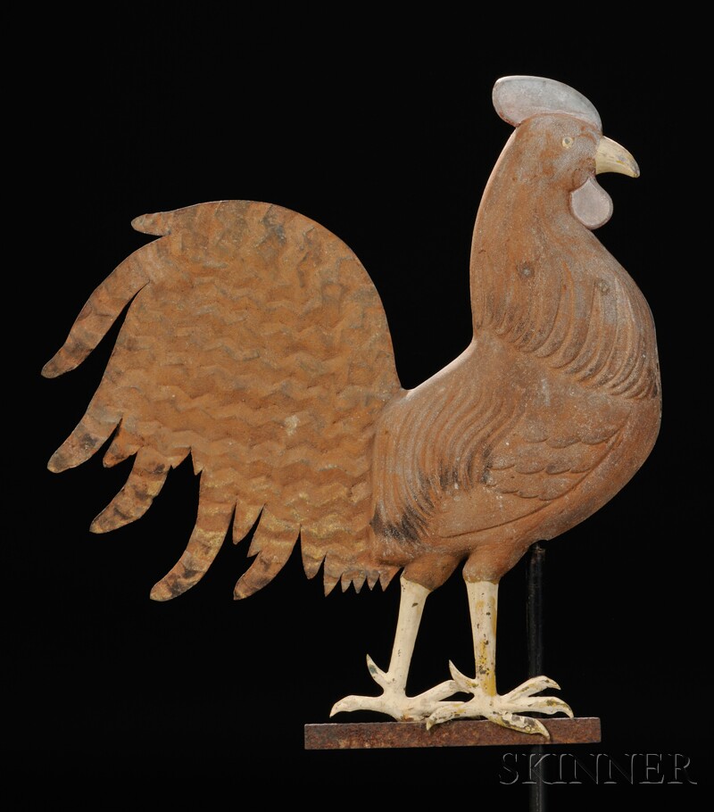 Appraisal: Howard Gilt Zinc and Copper Rooster Weathervane J Howard West