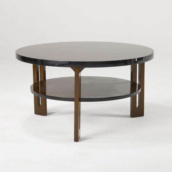 Appraisal: DOMINIQUE Attr Art Deco two-tier coffee table in mahogany and