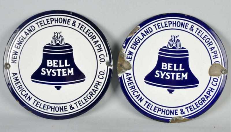 Appraisal: Lot of Porcelain New England Bell System Signs Condition Good