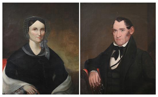 Appraisal: AMERICAN SCHOOL th century PAIR OF PORTRAITS OF VICTORIAN LADY