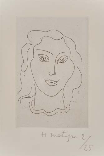 Appraisal: HENRI MATISSE Jeune Femme au Collier Serpentin Etching on chine