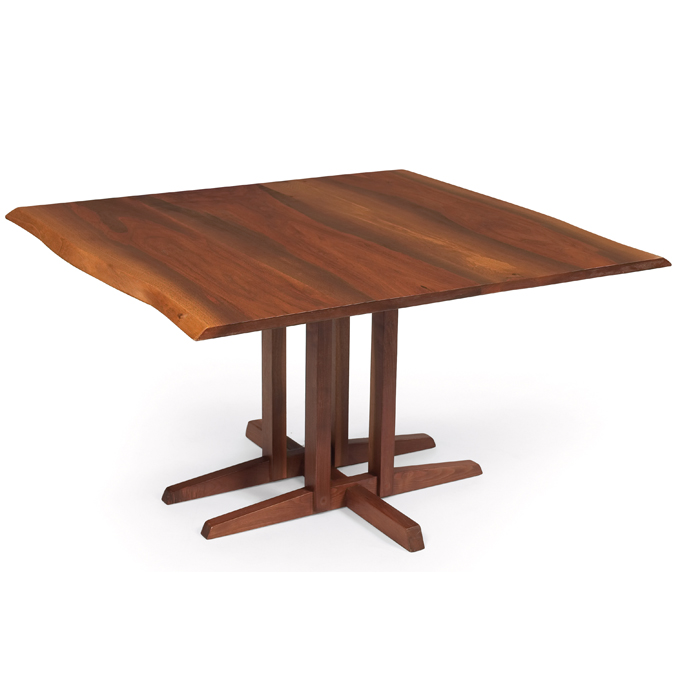 Appraisal: George Nakashima Frenchman's Cove table solid walnut free-edge square top