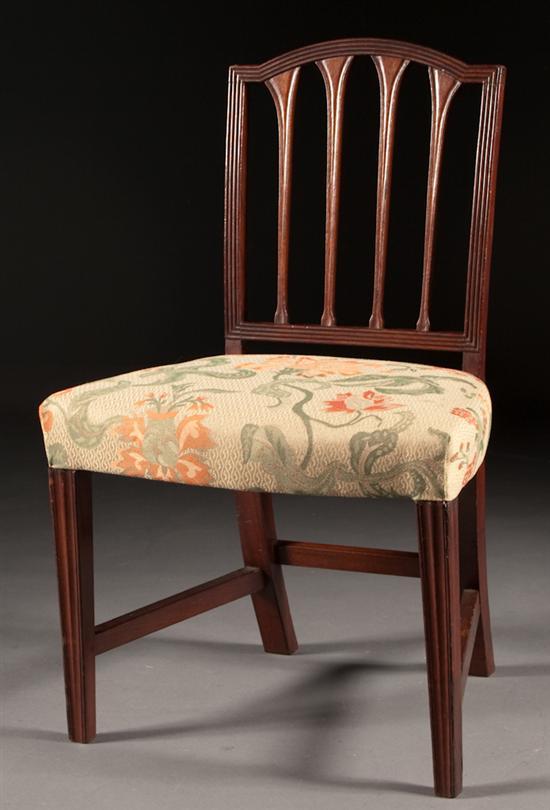 Appraisal: Federal mahogany side chair Massachusetts early th century with carved