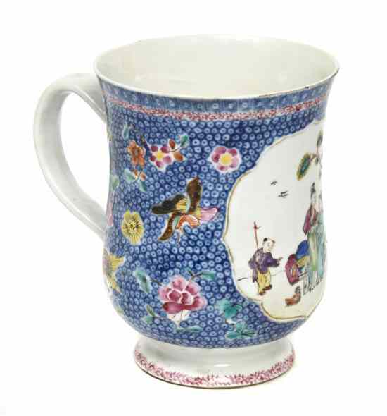 Appraisal: A Chinese Export Mug of waisted form with applied handle