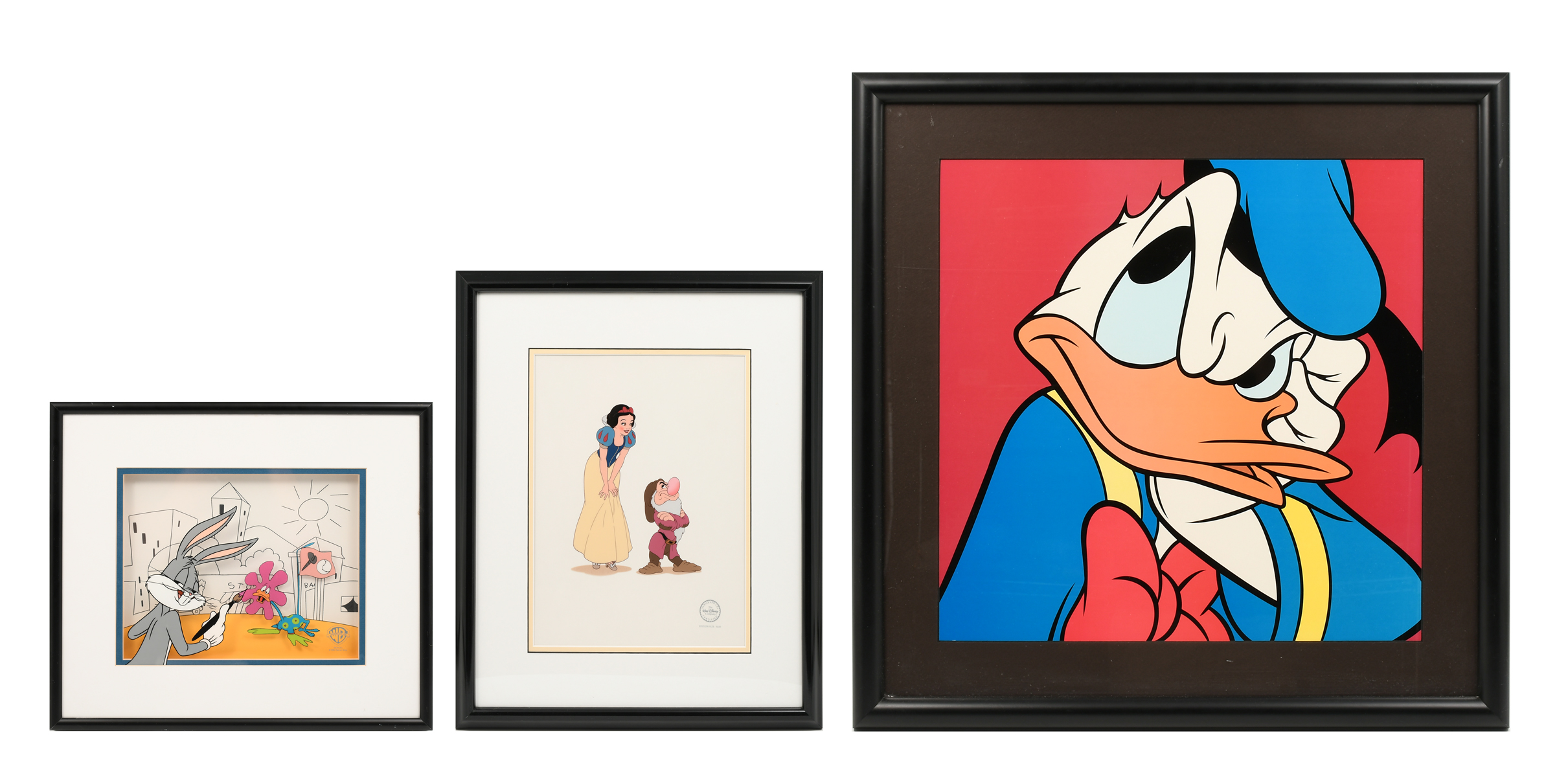 Appraisal: THREE ANIMATION ARTWORKS Authentic Dimensional Sericel ''Duck Amok'' '' x