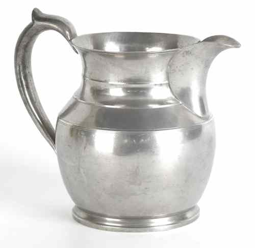 Appraisal: Albany New York pewter pitcher ca bearing the touch of