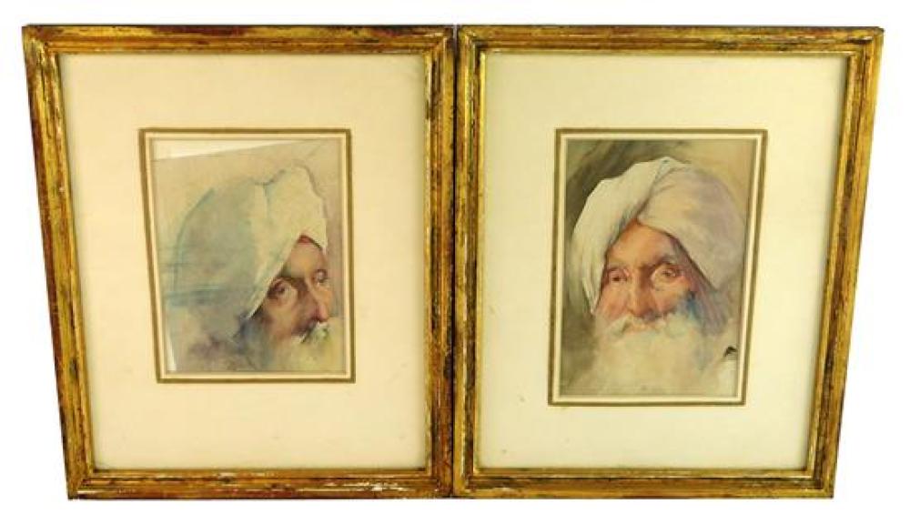 Appraisal: Alphonse Birck French - pair of watercolors both depict a