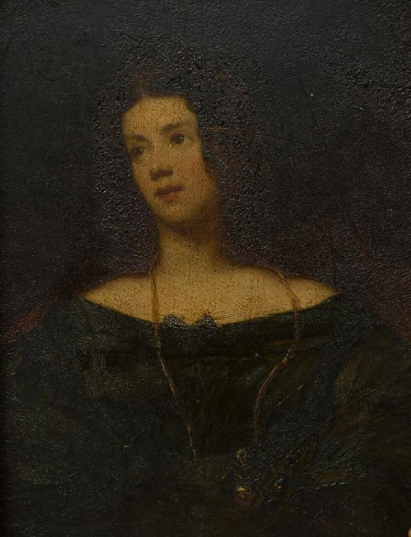 Appraisal: ENGLISH SCHOOL MID- th CENTURY PORTRAIT OF A YOUNG WOMAN