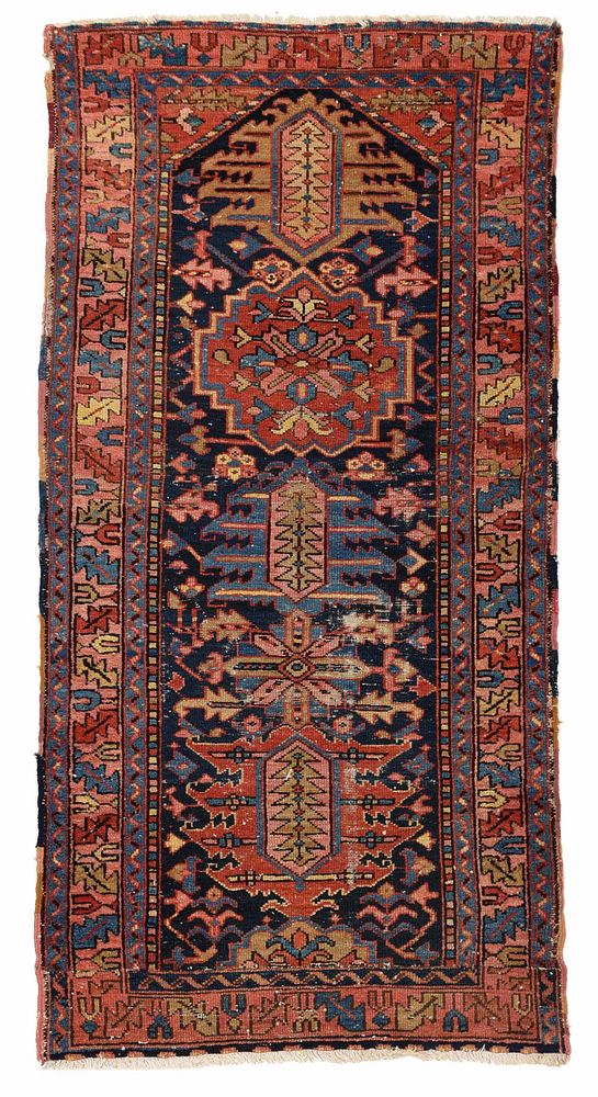 Appraisal: Kazak Rug Persian early th century winged medallions border with