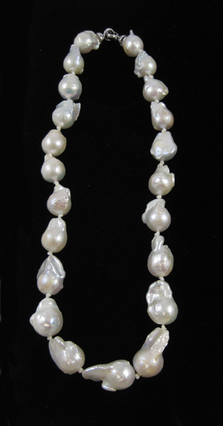 Appraisal: PRINCESS LENGTH BAROQUE PEARL NECKLACE measuring inches in length and