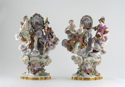 Appraisal: A good pair of Meissen figural Season groups after the