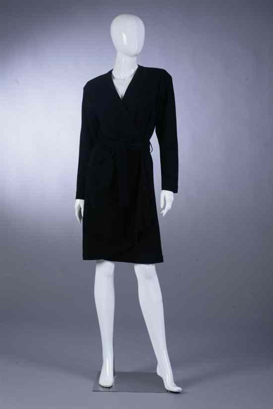 Appraisal: YVES SAINT LAURENT RIVE GAUCHE BLACK WOOL JACKET DRESS early