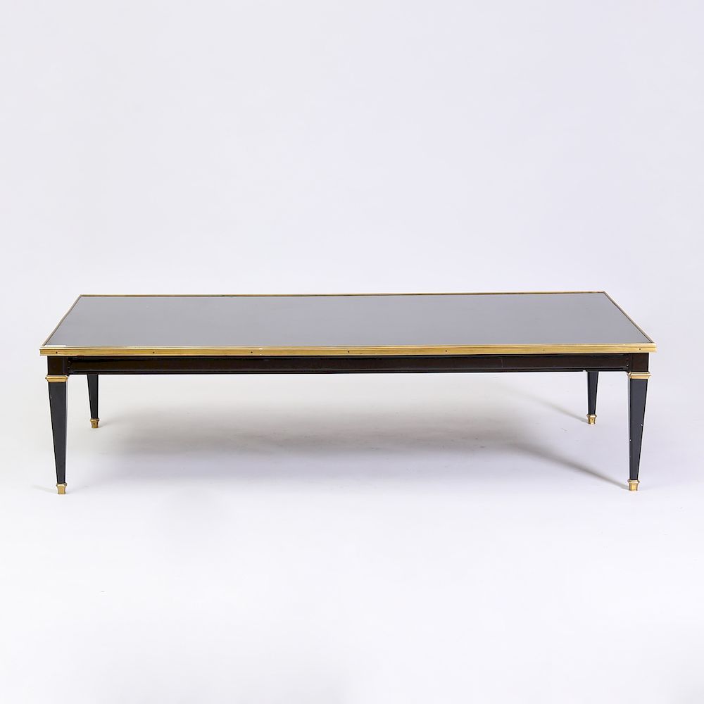 Appraisal: Louis XVI Style Gilt-Metal-Mounted Ebonized Low Table Modern Fitted with