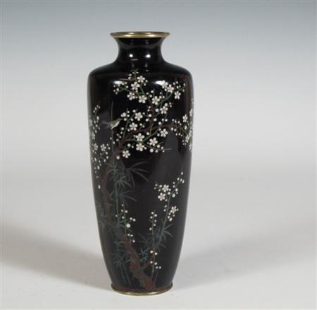 Appraisal: A Japanese cloisonn enamel vase of ovoid tapering form below