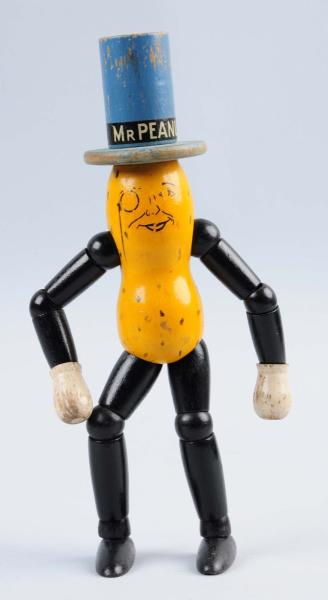 Appraisal: Wooden Mr Peanut Jointed Figure 's - 's This figure