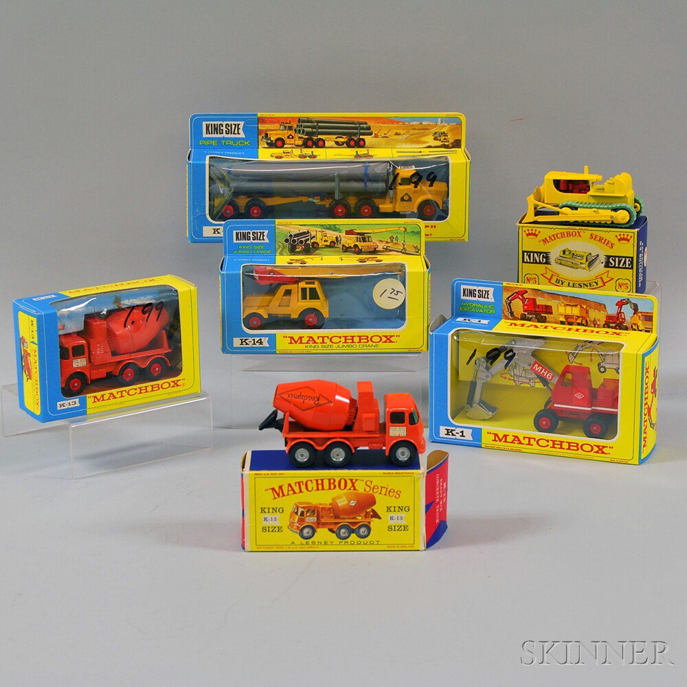 Appraisal: Six Matchbox Toys Die-cast Metal King-size Vehicles including Caterpillar D