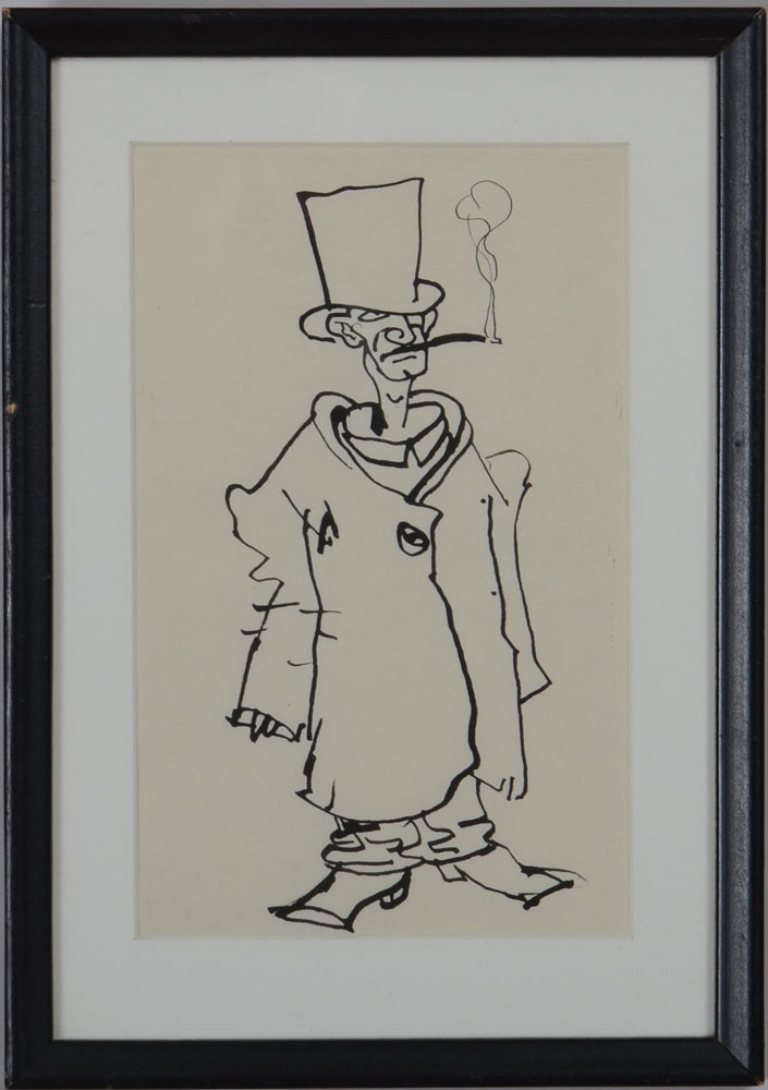 Appraisal: Walt Kuhn - Circus Man Ink on paper unsigned with