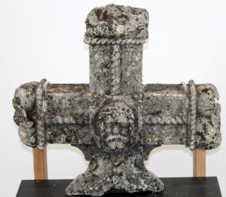 Appraisal: Antique French limestone fragment of cross with Jesus h x