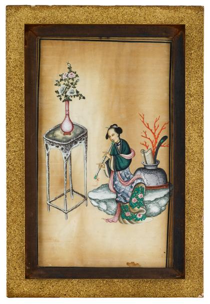 Appraisal: Chinese School th centurytwo works a lady with servant and