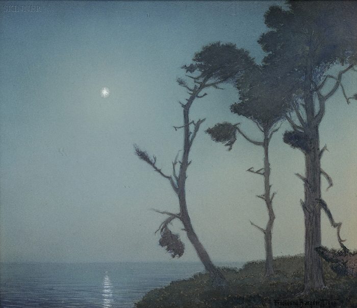 Appraisal: Ferdinand Burgdorff American - The Evening Star--Cypresses and Starlight Signed