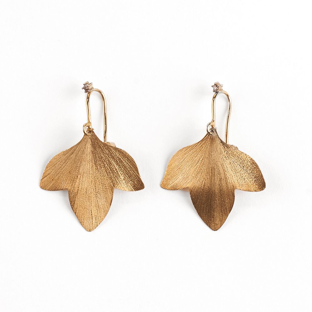 Appraisal: H Stern K Gold Leaf Shaped Earrings H Stern K