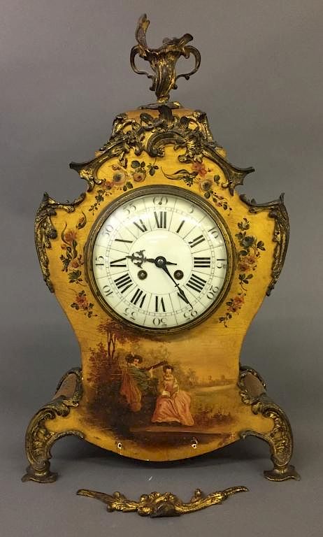 Appraisal: French Mantel Clock French mantel clock th c h x